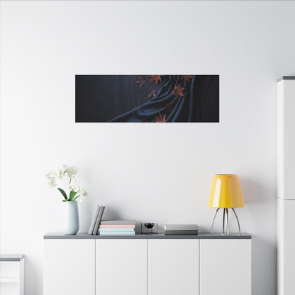 Silk Drape Autumn Canvas Art | Dark Japandi Sophisticated Design