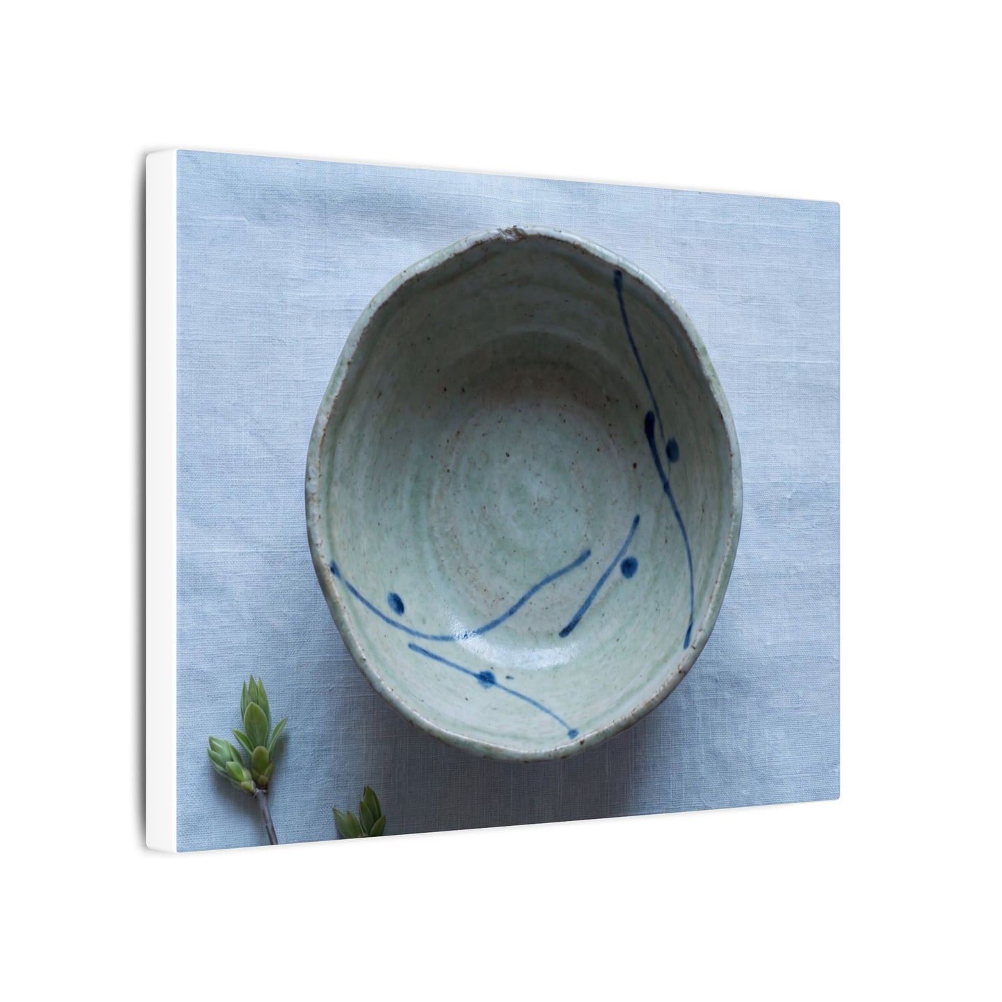Spring Ceramic Bowl Minimal Line Canvas Art | Warm Decor