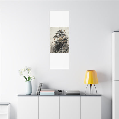 Pine Tree Autumn Canvas Art | Japandi Earthy Design