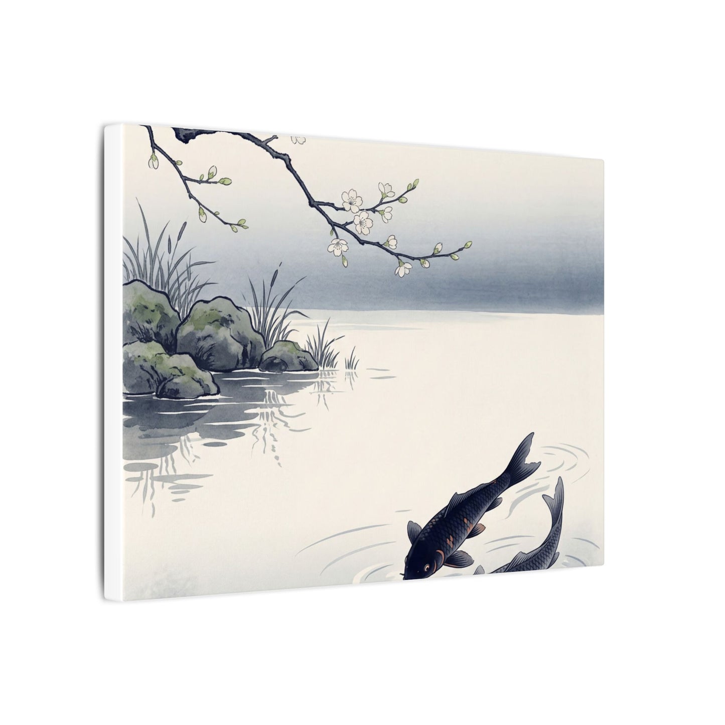 Ma Koi Pond Canvas Art - Zen Ukiyo E Inspired
