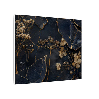 Philosophical Dried Flowers Canvas Art - Broken Beauty Kintsugi