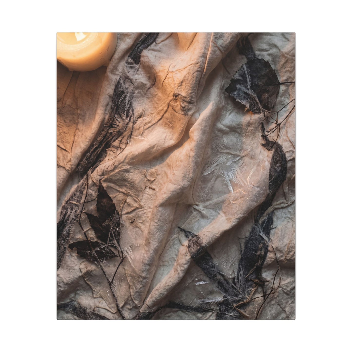 Candlelight Silk Drape Canvas Art - Japandi Mono No Aware