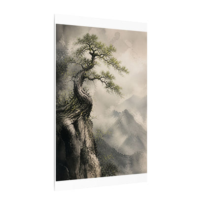 Spring Pine Tree Watercolor Canvas Art | Warm Decor