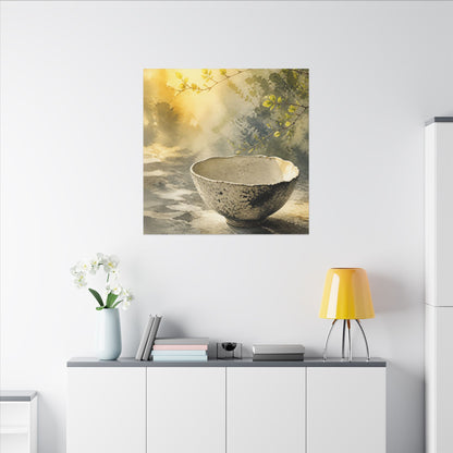 Cozy Ceramic Bowl Canvas Art - Watercolor Japandi