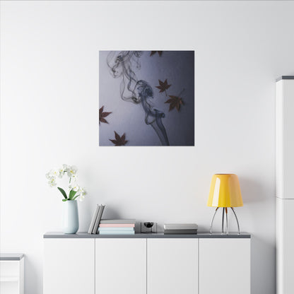 Dark Japandi Incense Smoke in Dawn | Moody Minimal Canvas Art