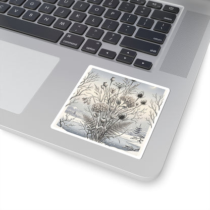 Seijaku Dried Flowers Sticker - Zen Ukiyo E Inspired
