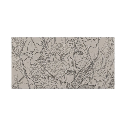 Summer Dried Flowers Minimal Line Canvas Art | Elegant Decor