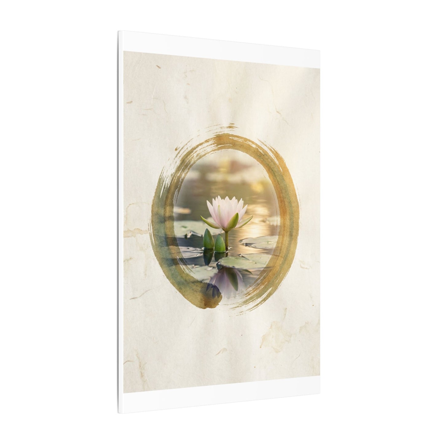 Peaceful Lotus Flower Canvas Art - Enso Zen