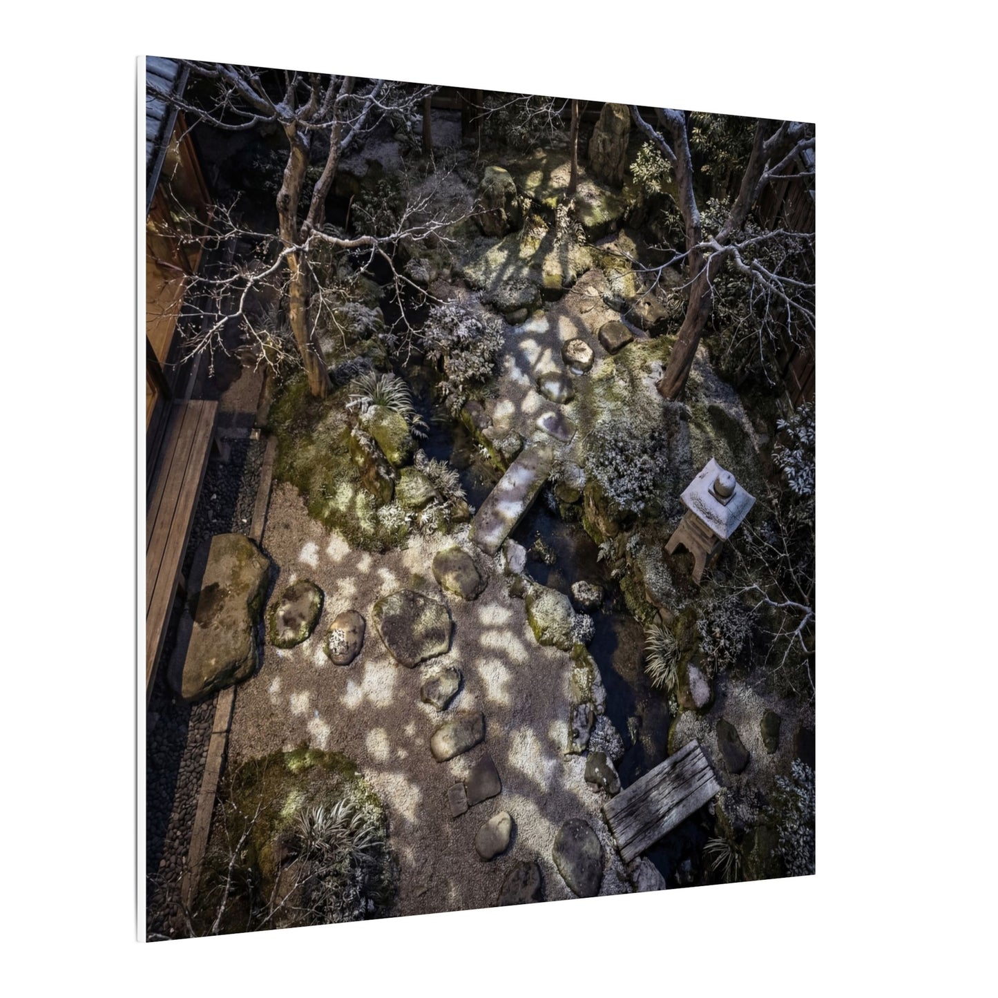 Moonlit Garden Japanese Pattern Canvas Art | Elegant Japandi Art