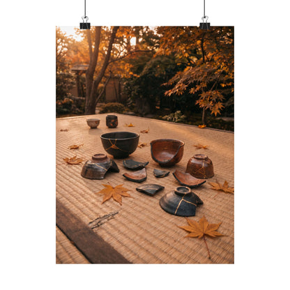 Kintsugi Tea Ceremony in Golden Hour | Broken Beauty Wall Art Print Art Print