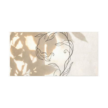 Warm Shoji Screen Canvas Art - Minimal Line Japandi