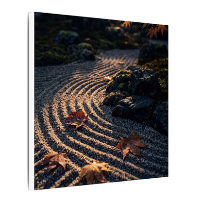 Rock Garden Moody Minimal Canvas Art | Bold Dark Japandi Art