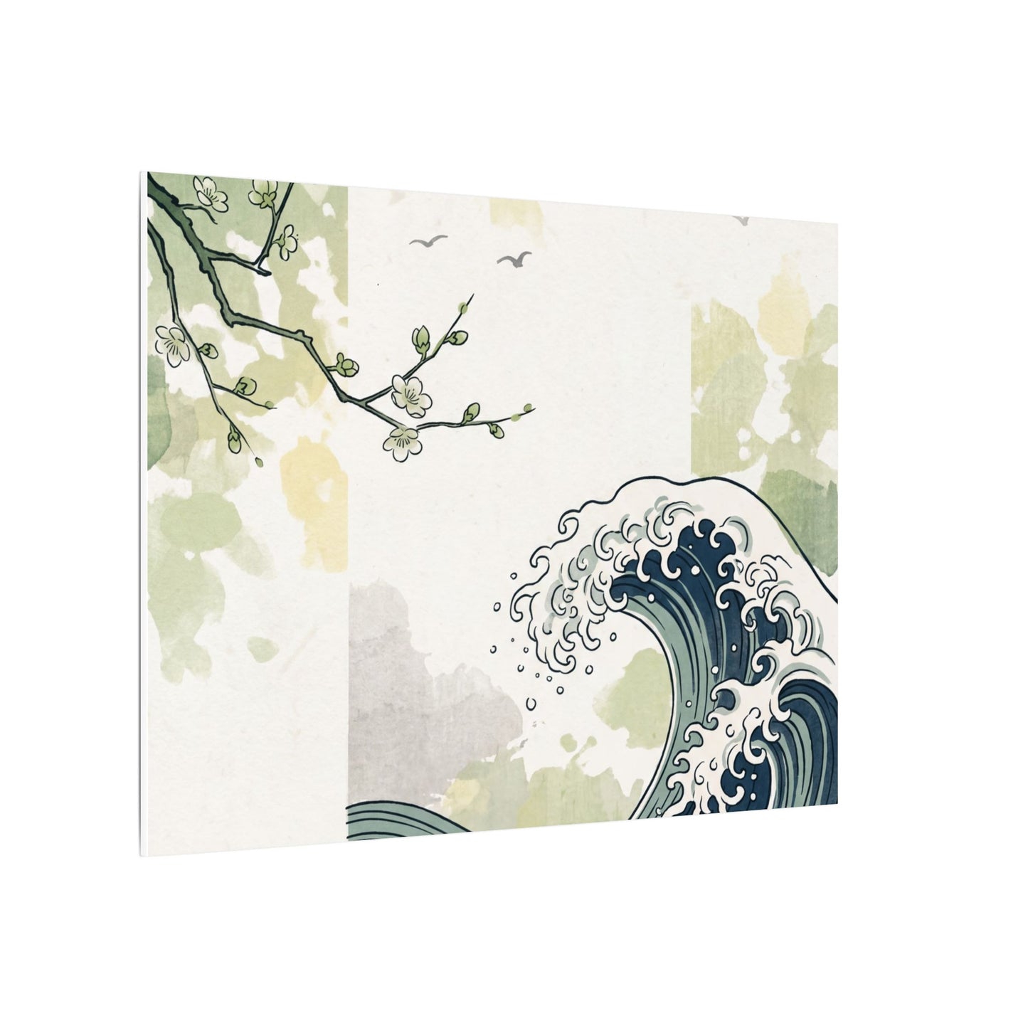 Spring Ocean Wave Ukiyo E Inspired Canvas Art | Serene Decor
