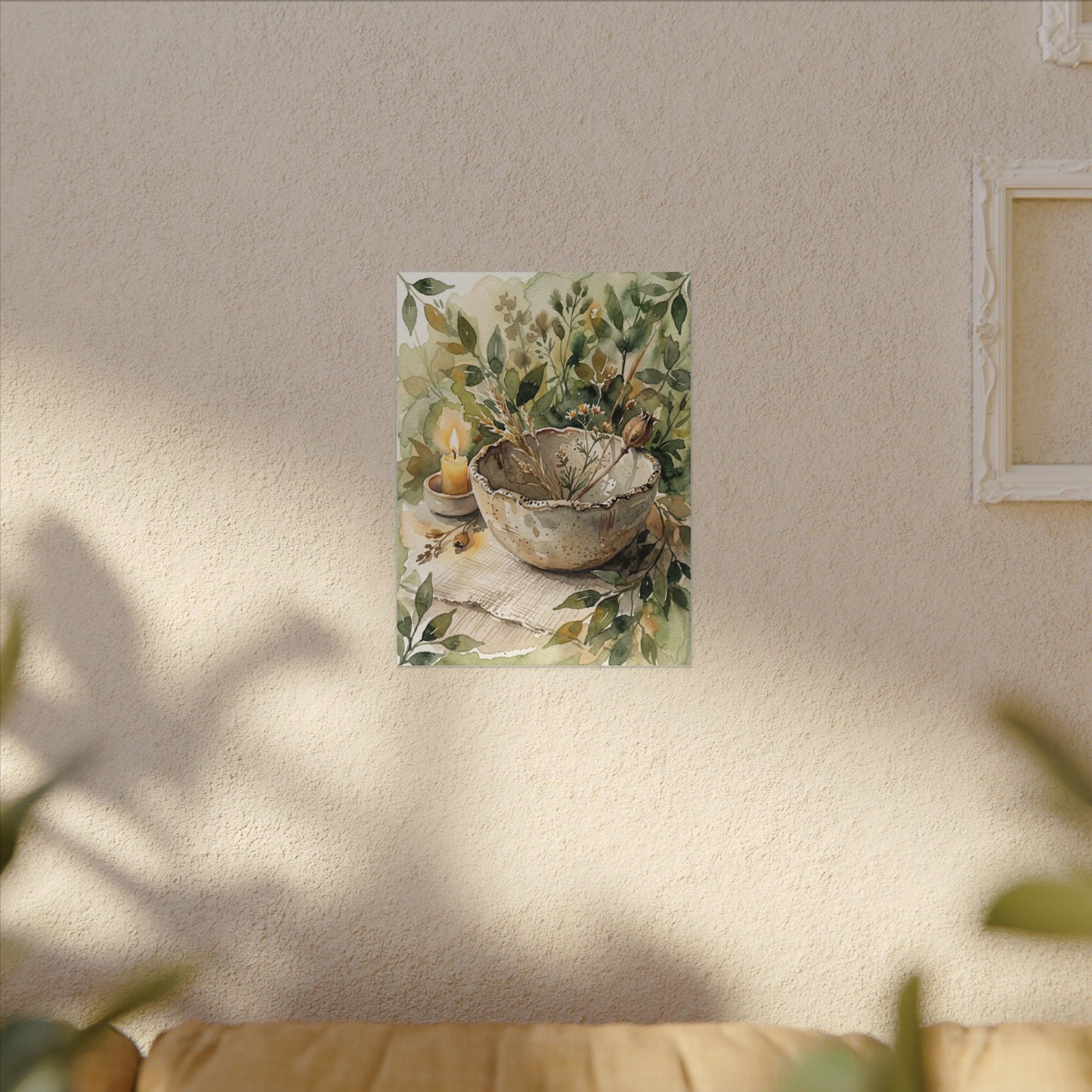 Ceramic Bowl Summer Canvas Art | Japandi Elegant Design