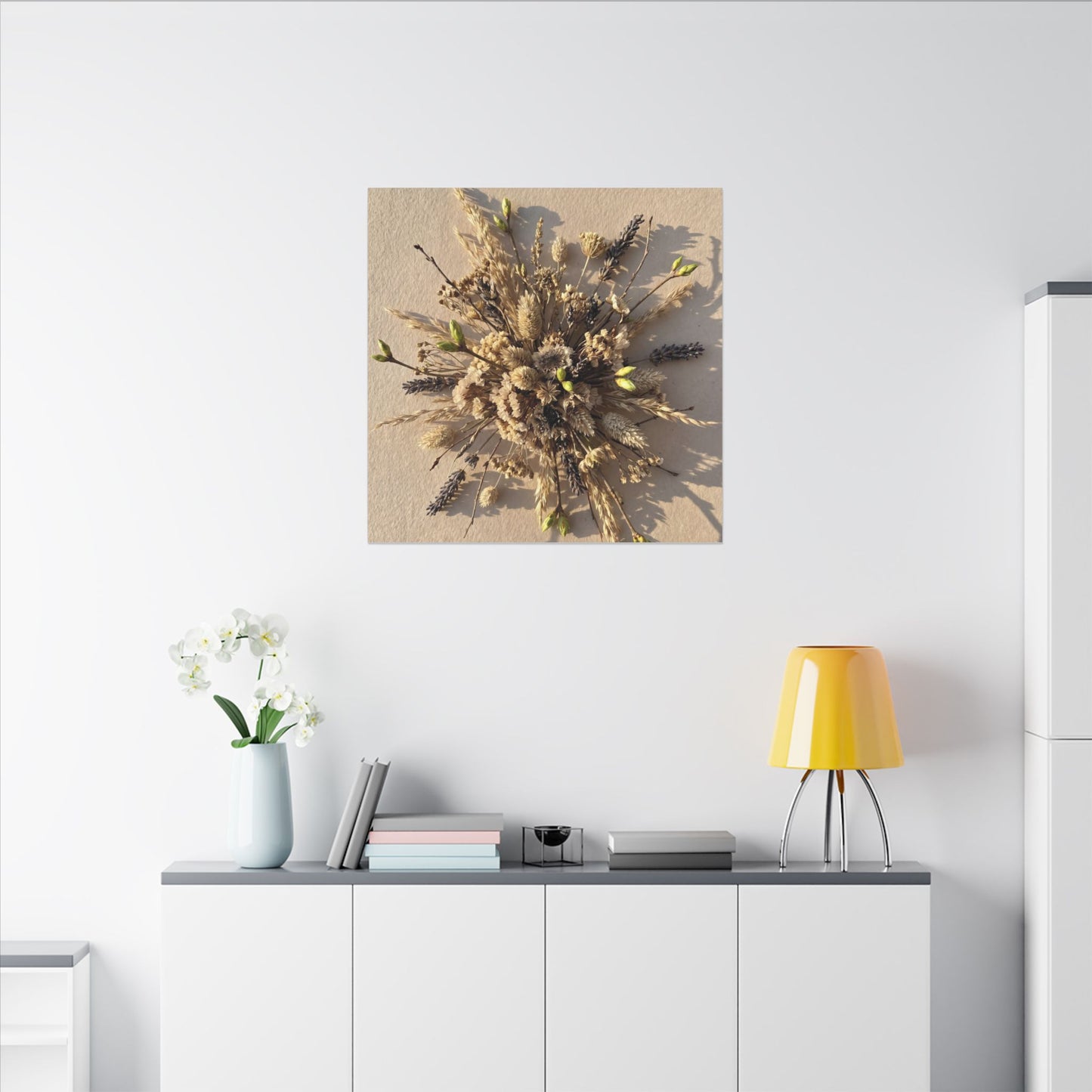 Dried Flowers Spring Canvas Art | Japandi Earthy Design