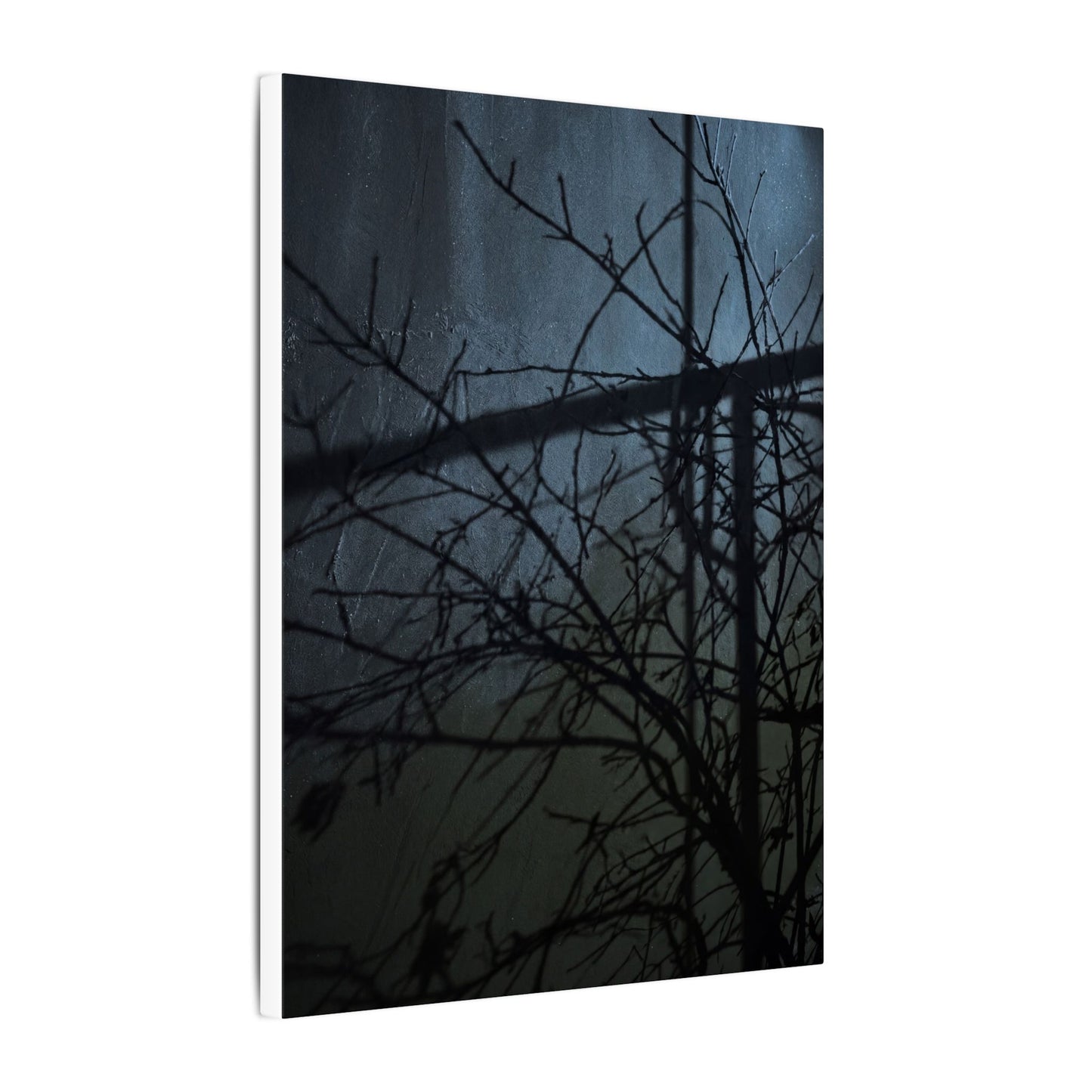 Moonlight Shadow Play Canvas Art - Dark Japandi Shibui