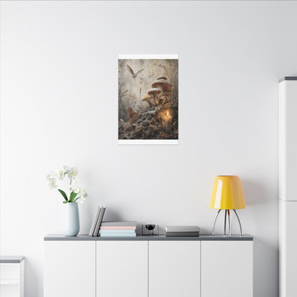 Wild Mushrooms Texture Canvas Art | Elegant Japandi Art