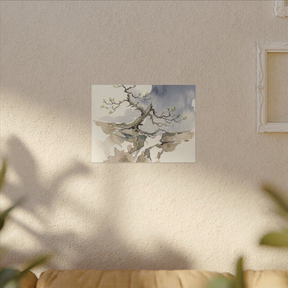 Moonlight Pine Tree Canvas Art - Japandi Ma