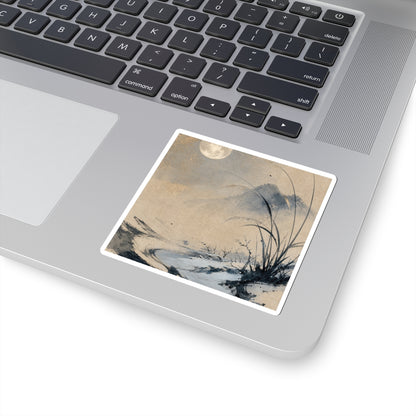 Winter Ink Brushstroke Japanese Pattern Sticker | Warm Decor