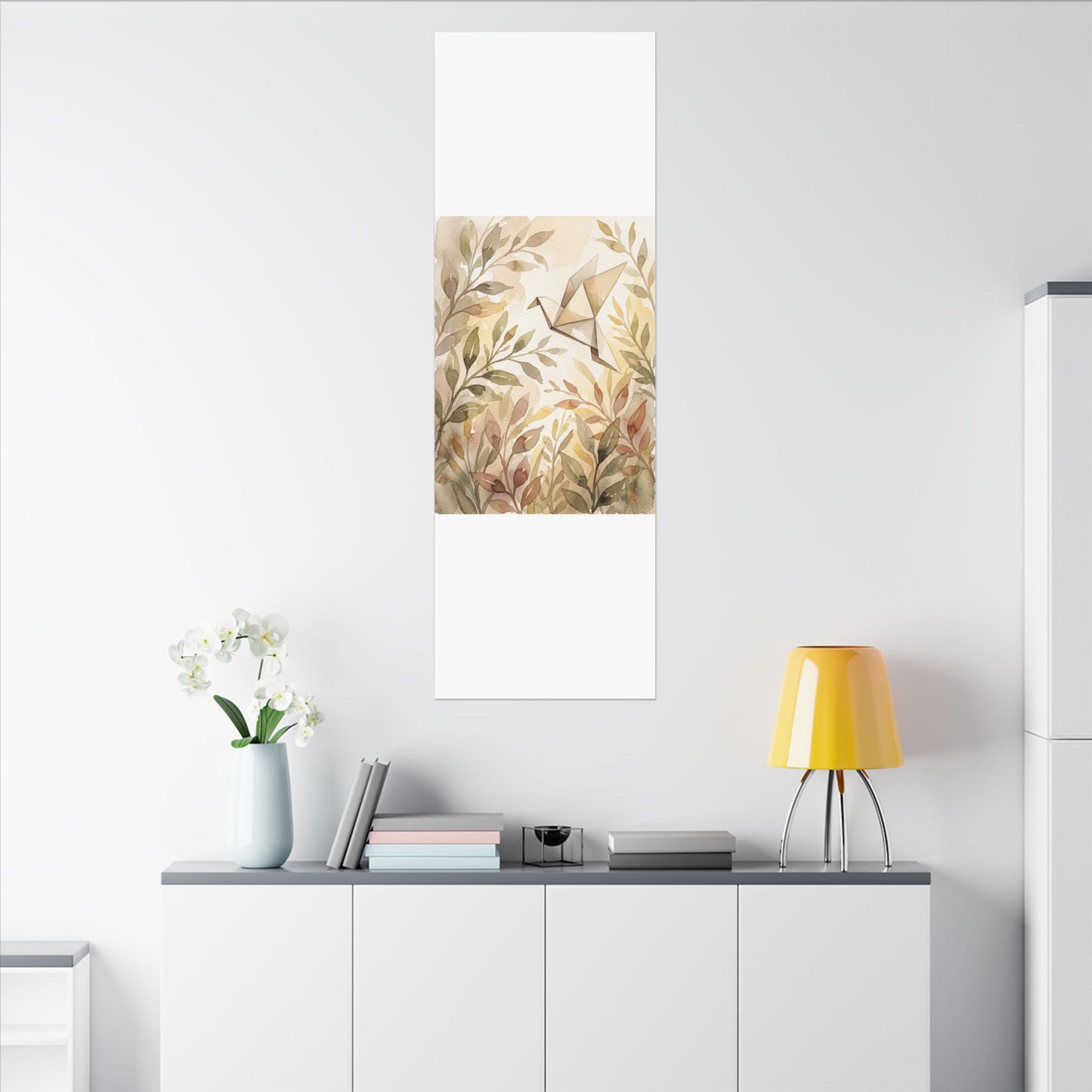 Fukinsei Paper Fold Canvas Art - Japandi Watercolor