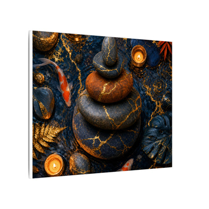 Summer River Stones Gold Vein Canvas Art | Resilient Decor