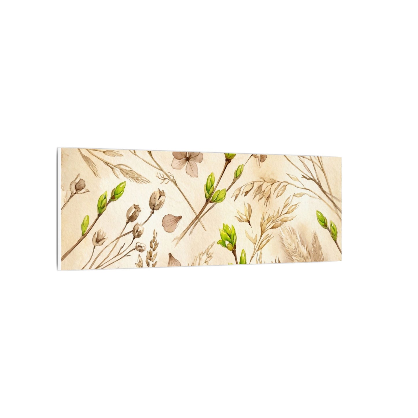 Spring Dried Flowers Watercolor Canvas Art | Earthy Decor