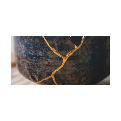 Tea Ceremony Autumn Canvas Art | Kintsugi Healing Design