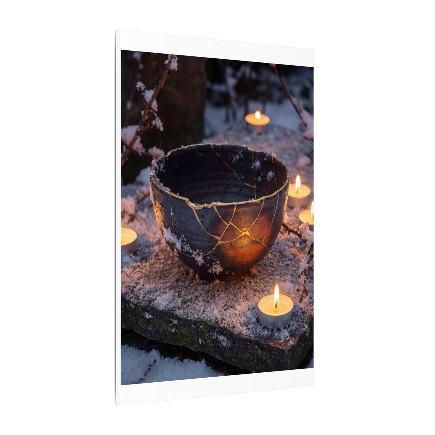 Ceramic Bowl Gold Repair Canvas Art | Beautiful Kintsugi Art