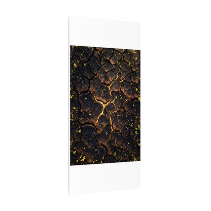Cracked Earth Moody Minimal Canvas Art | Sophisticated Dark Japandi Art