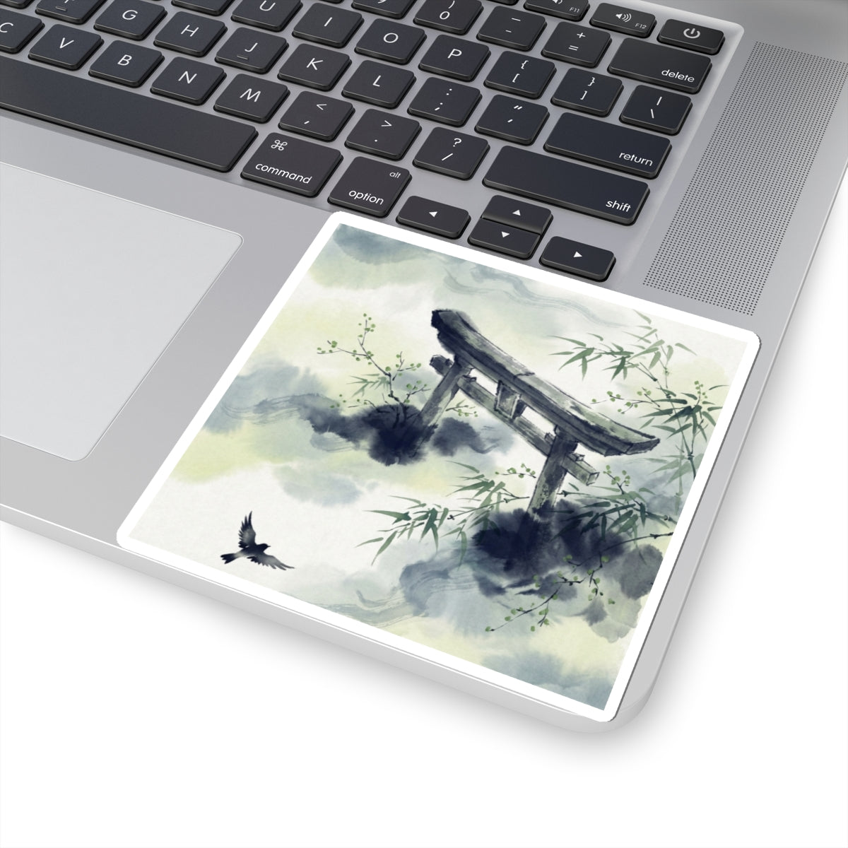 Spring Torii Gate Sumi E Sticker | Contemplative Decor