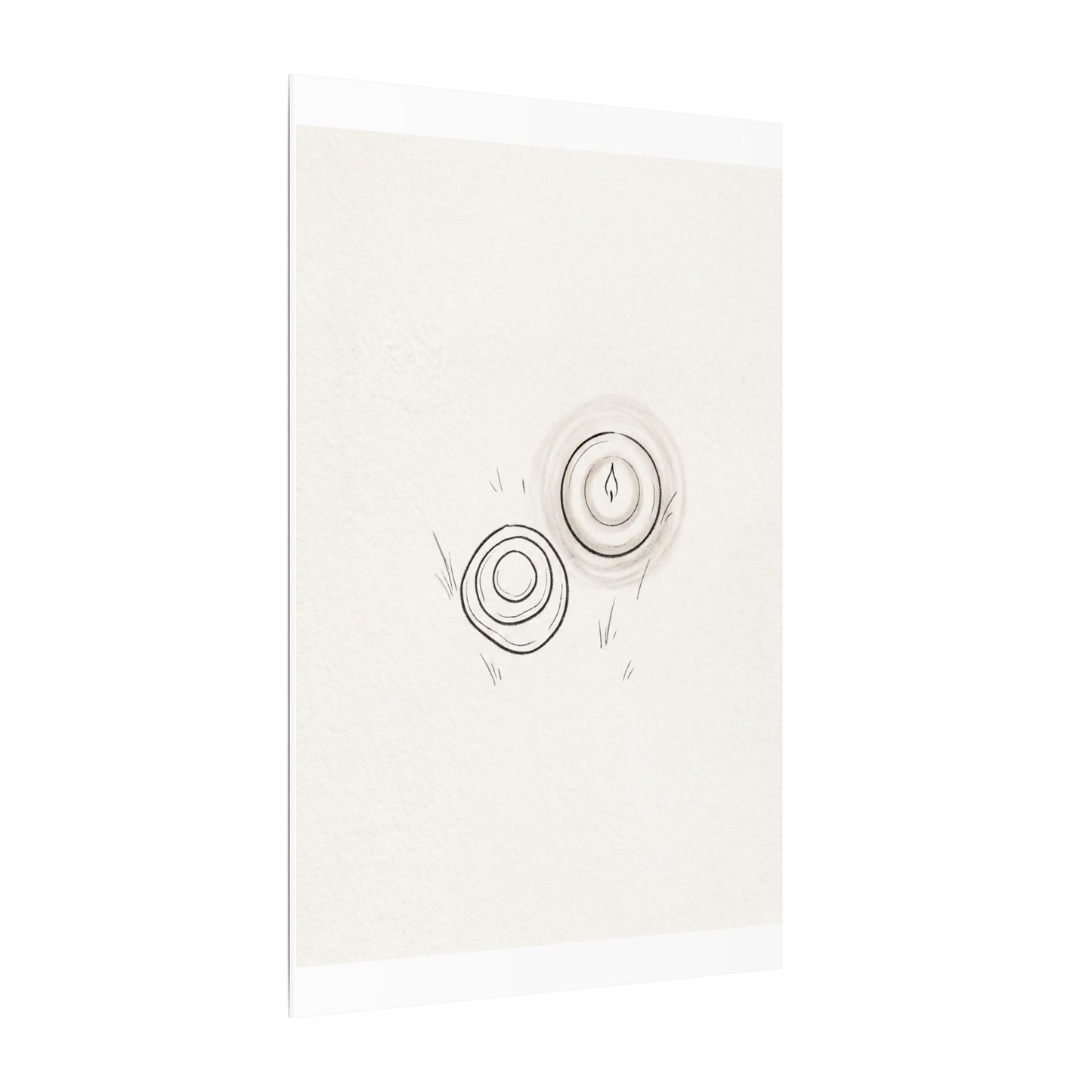 River Stones Canvas Art | Winter Japandi Minimal Line Art