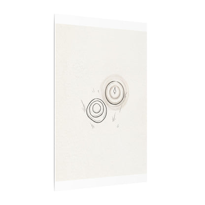 River Stones Canvas Art | Winter Japandi Minimal Line Art