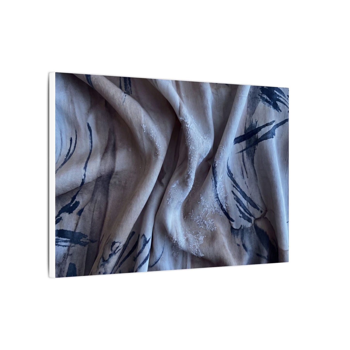 Silk Drape Winter Canvas Art | Japandi Earthy Design