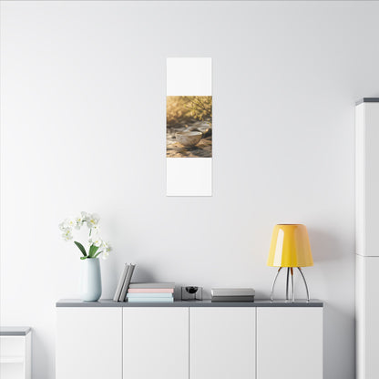 Neutral Ceramic Bowl Canvas Art - Japanese Pattern Japandi