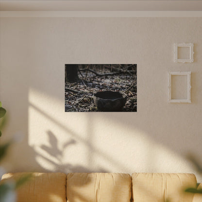 Dappled Ceramic Bowl Canvas Art - Dark Japandi Kanso