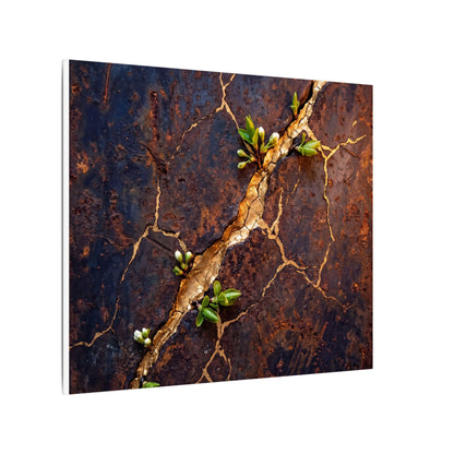 Rust Patina Spring Canvas Art | Kintsugi Resilient Design