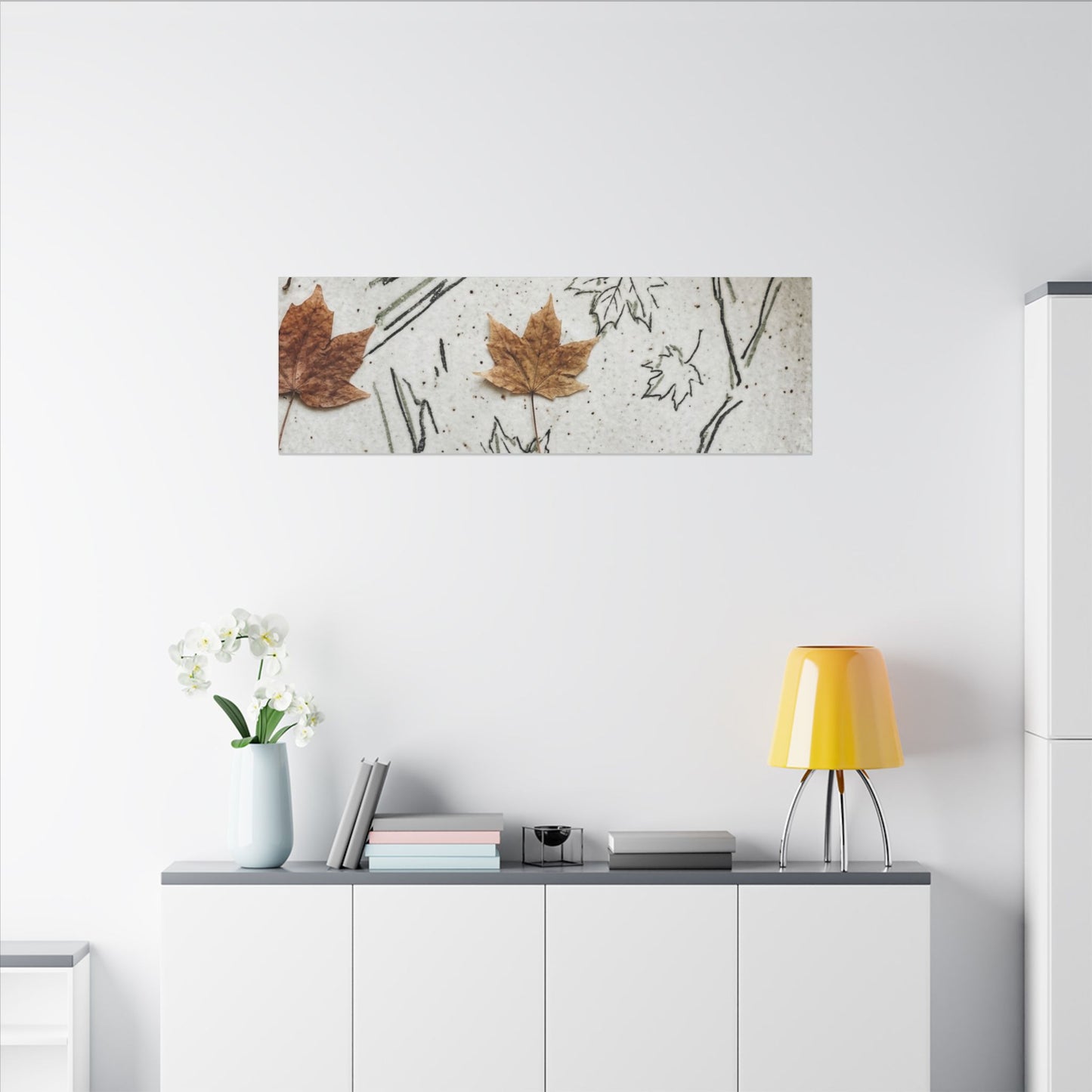 Ceramic Bowl Autumn Canvas Art | Japandi Elegant Design