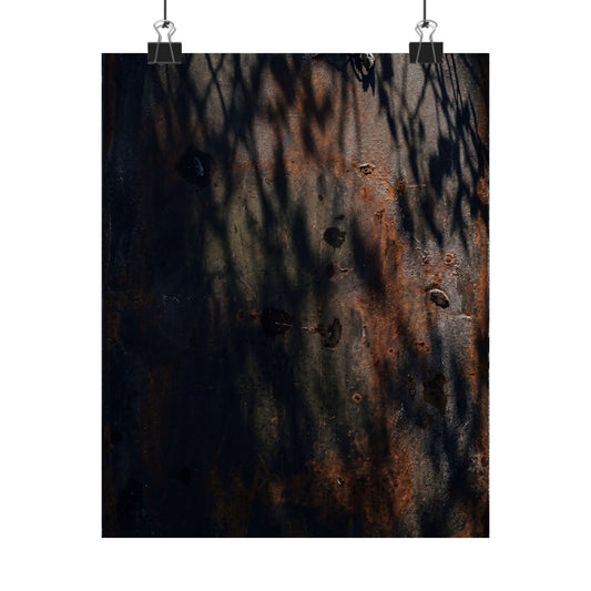 Atmospheric Rust Patina Wall Art Print - Shadow Zen Dark Japandi