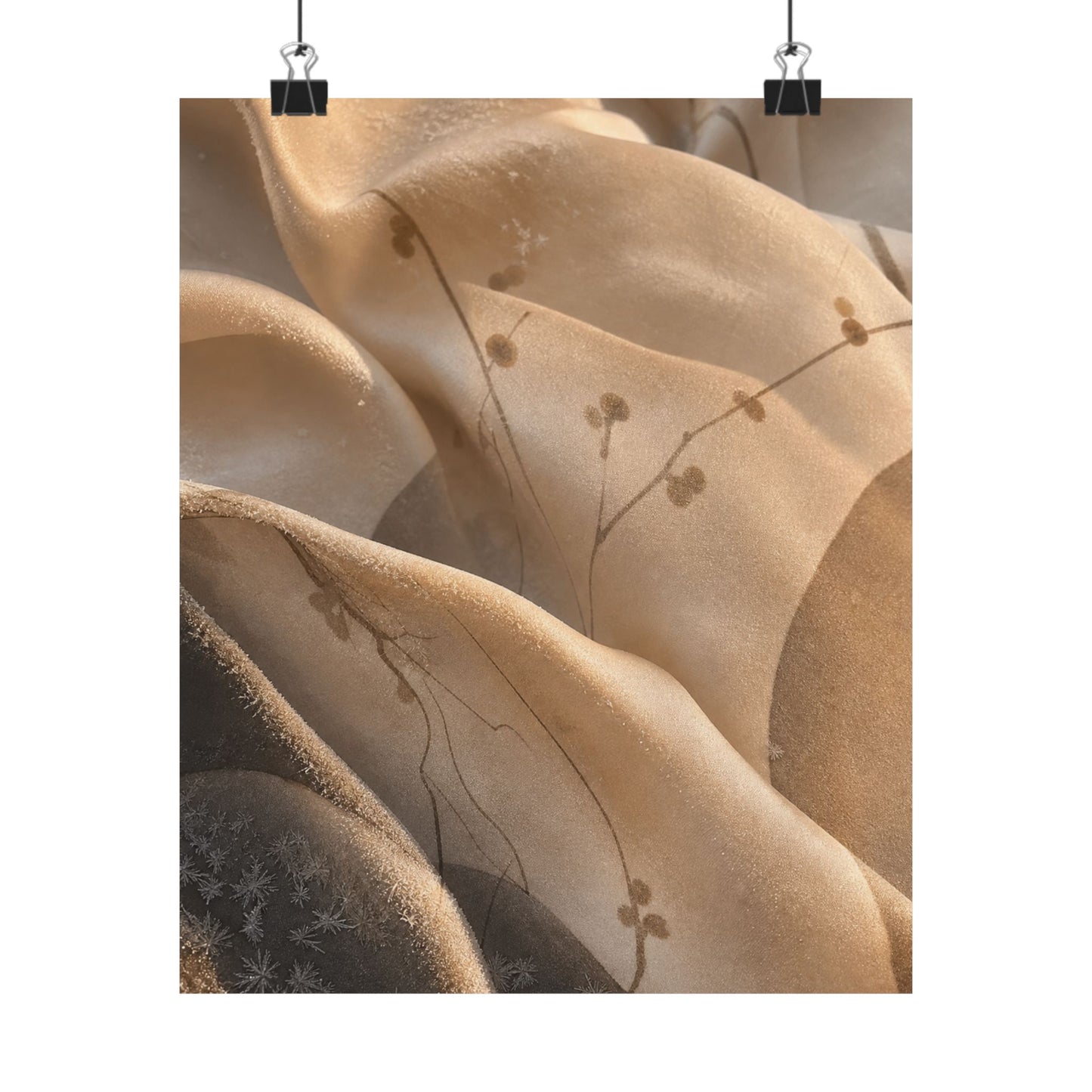 Silk Drape Winter Wall Art Print | Japandi Cozy Design