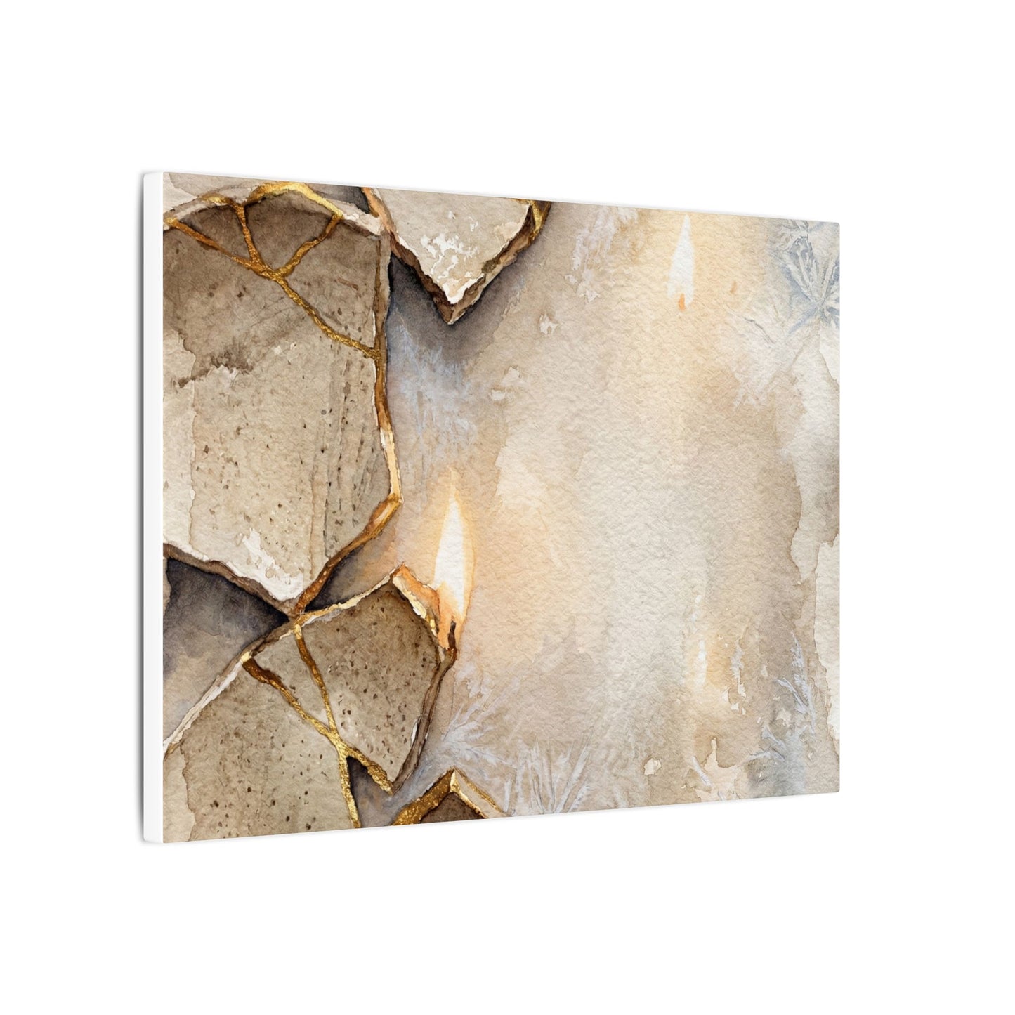 Broken Pottery Winter Canvas Art | Japandi Warm Design