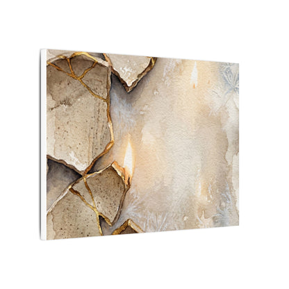 Broken Pottery Winter Canvas Art | Japandi Warm Design