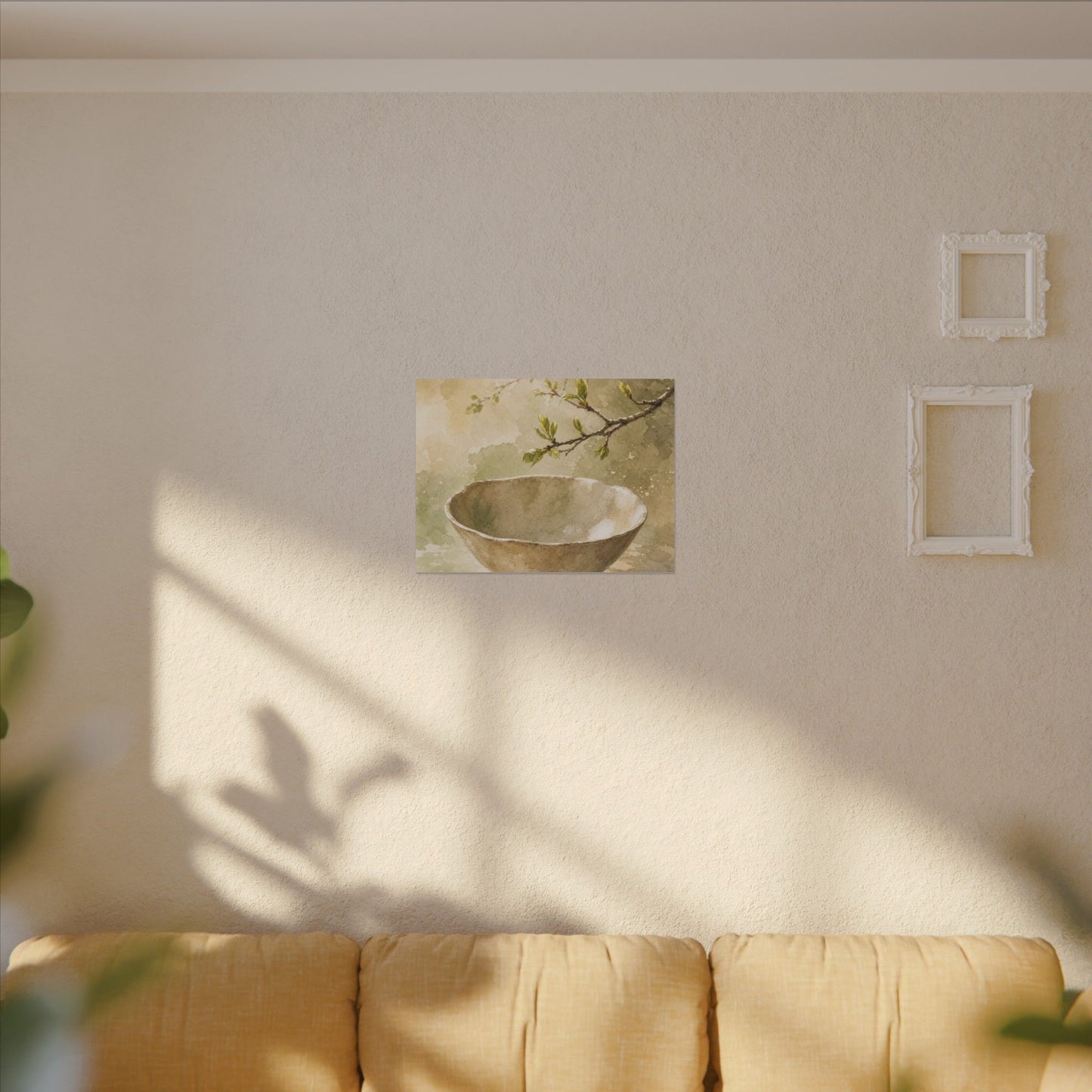 Warm Ceramic Bowl Canvas Art - Watercolor Japandi