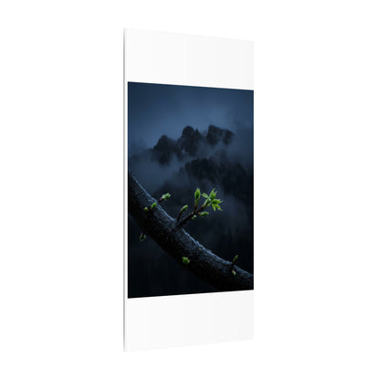 Moonlight Mountain Mist Canvas Art - Dark Japandi Kanso