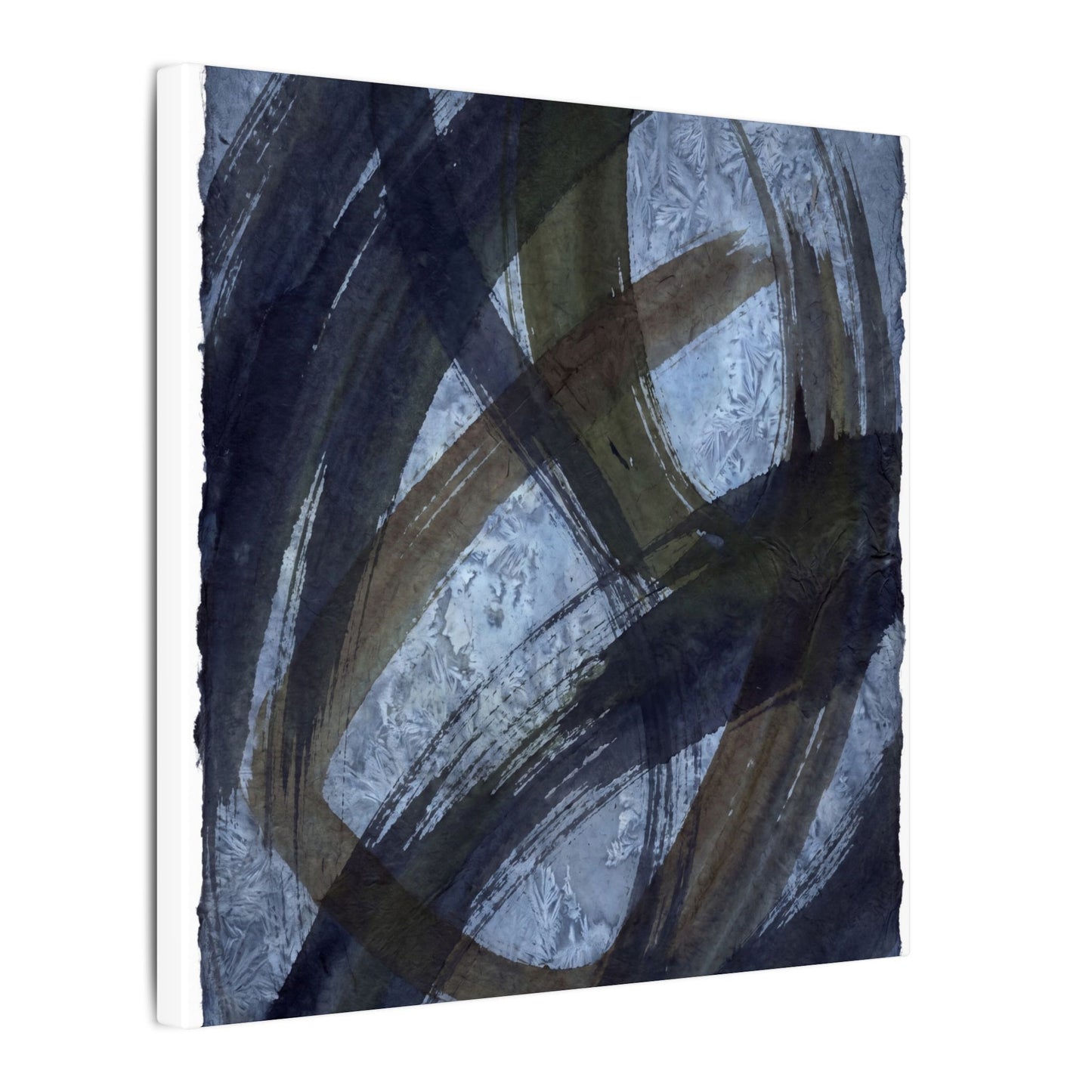 Ink Brushstroke Canvas Art | Winter Dark Japandi Shadow Zen Art