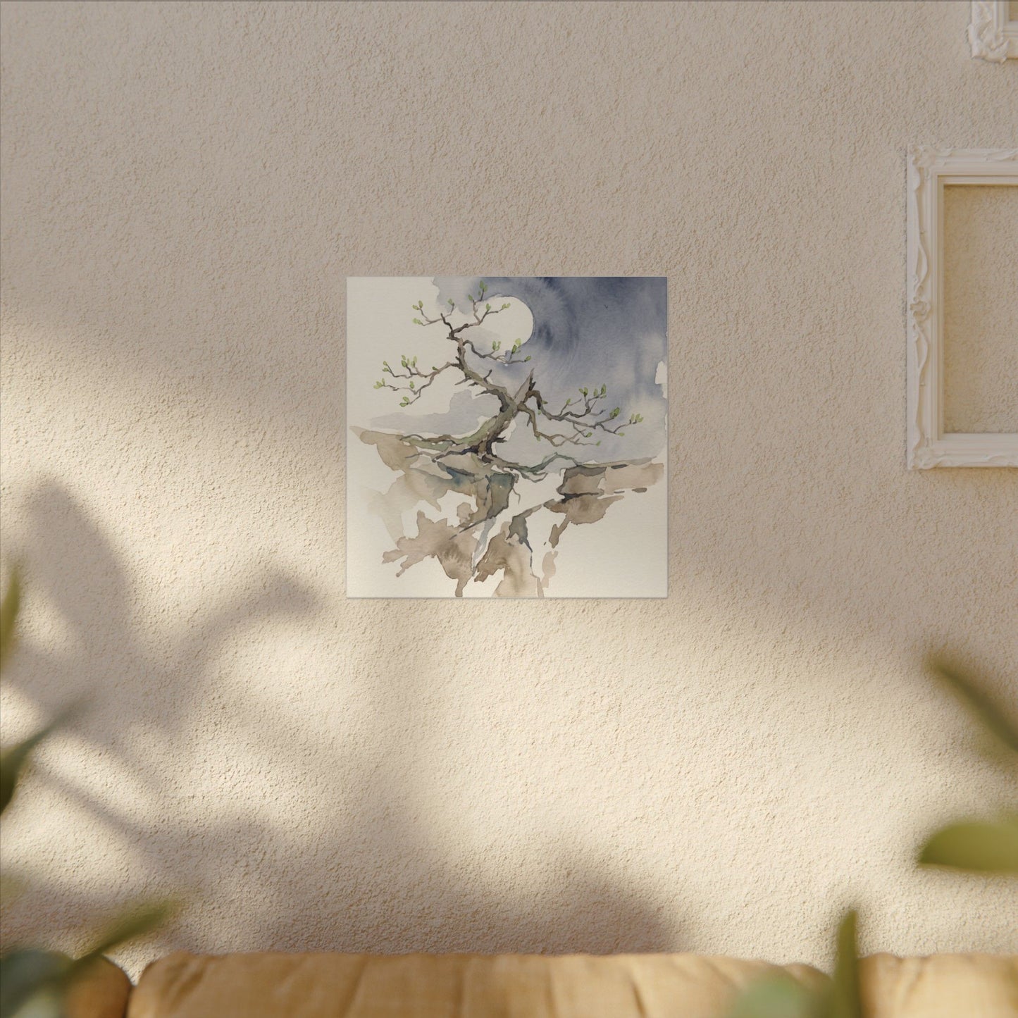 Moonlight Pine Tree Canvas Art - Japandi Ma