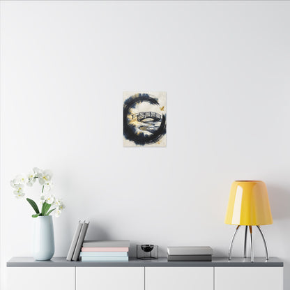 Autumn Ink Brushstroke Karesansui Canvas Art | Peaceful Decor