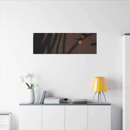 Shadow Play Autumn Canvas Art | Dark Japandi Luxurious Design