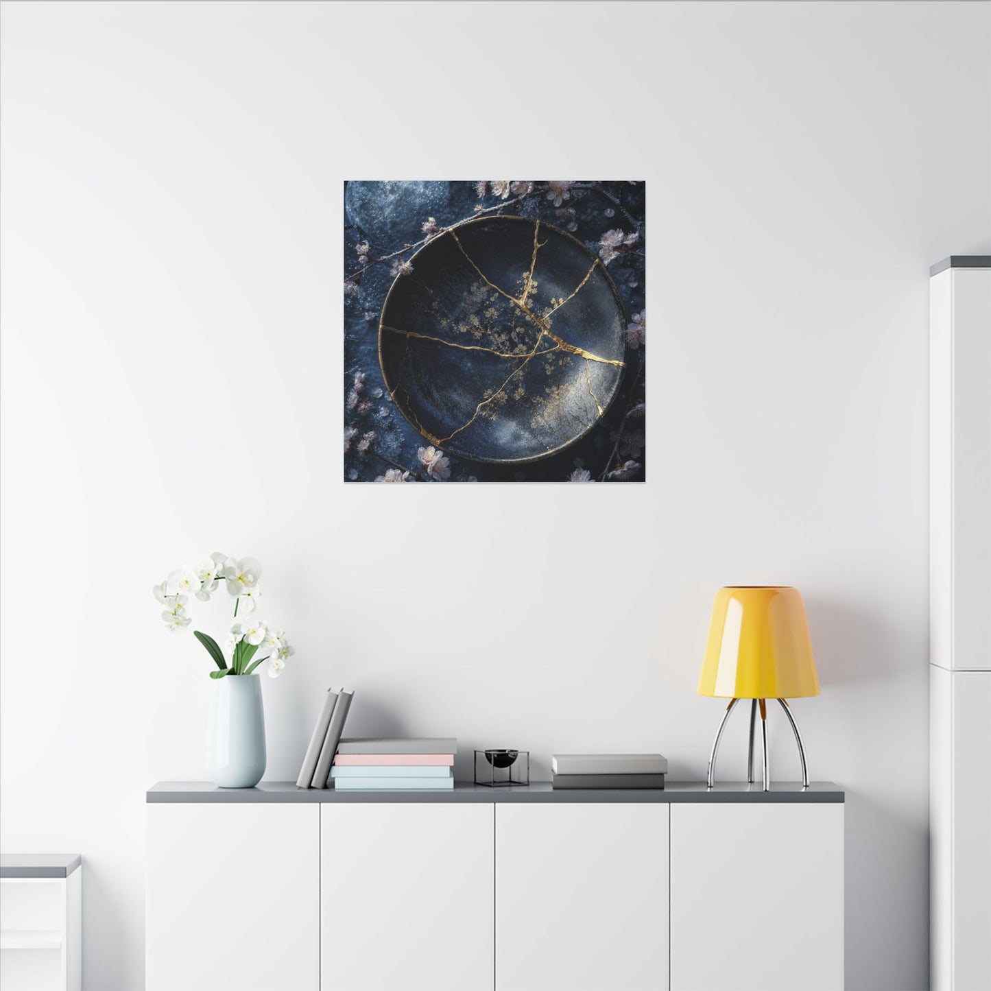 Cherry Blossom Winter Canvas Art | Kintsugi Philosophical Design