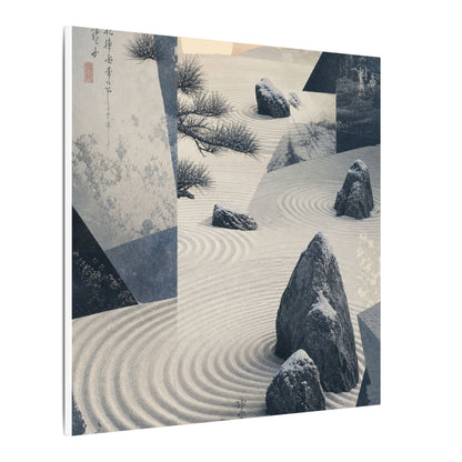 Seijaku Rock Garden Canvas Art - Zen Ukiyo E Inspired