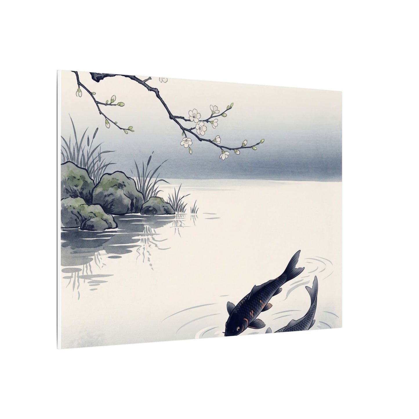 Ma Koi Pond Canvas Art - Zen Ukiyo E Inspired
